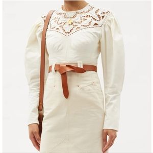 🔥1 day sale! ISABEL MARANT Tayma lace-panel cotton-poplin top
